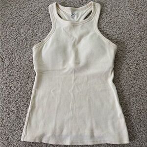 ALO Yoga Butter Yellow Ribbed Tank Top